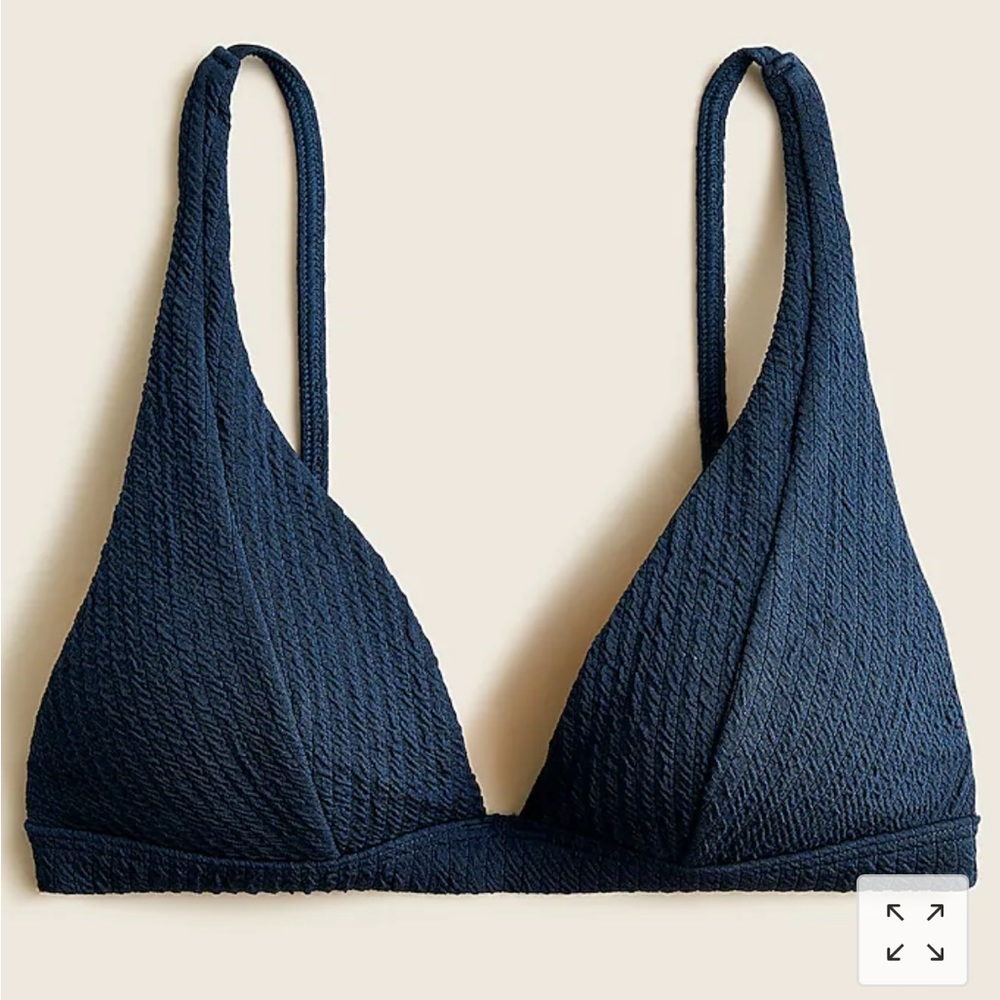 NWT J.Crew Textured Plunge Bikini Top - Size XS